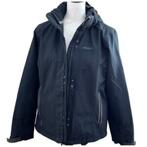 Merrell Jacket Black Zipper Pockets Hooded Waterproof Warm Coat -Medium